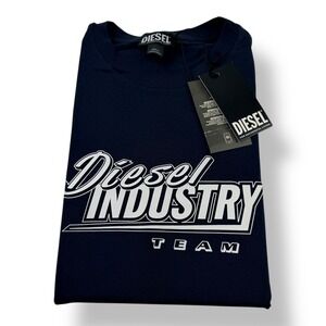 Diesel T-JUST-K45 Graphic T-Shirt Mens Large Slim Midnight Blue Navy NWT A21763